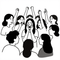 freepik sketsa vektor hitam putih kerumunan bersuara nyeri 21274