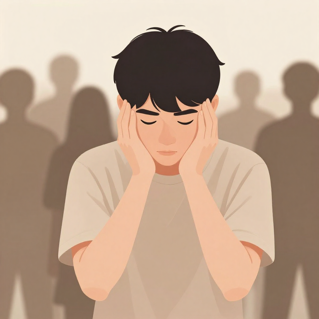 potret vektor lakilaki muda termenung dengan silue 42845