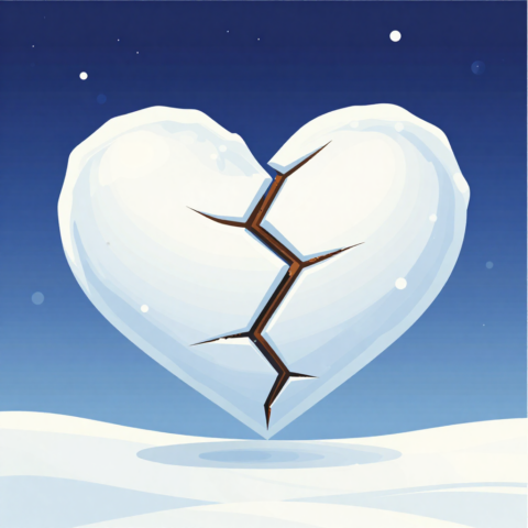 vector snow broken heart 42842