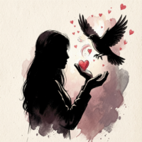 freepik dalam sketsa aku melepasmu siluet pasangan burung cinta terbang dari genggaman lembut 0001