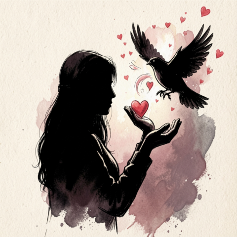 freepik dalam sketsa aku melepasmu siluet pasangan burung cinta terbang dari genggaman lembut 0001